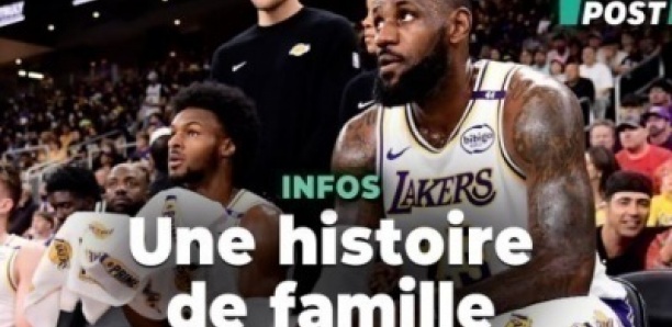 LeBronJames a joué avec son fils Bronny, le premier duo père-fils de l’histoire de la NBA