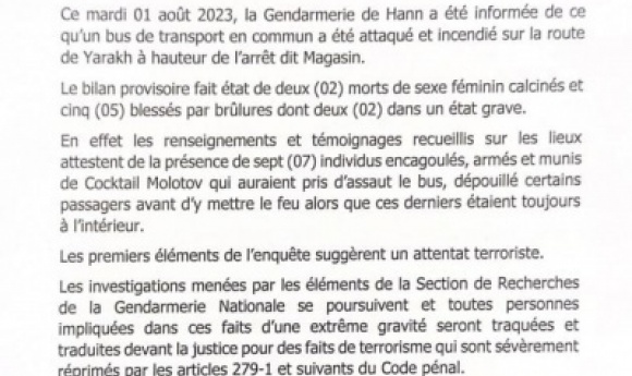 Attaque D'un Bus: Les Premiers éléments De L'enquête Suggèrent Un Attentat Terroriste (procureur De La République)