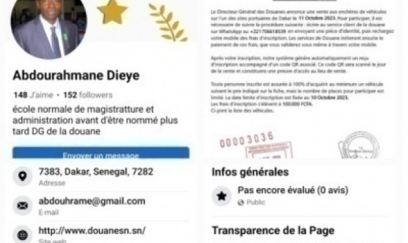 Usurpation D’identité : Un Arnaqueur Se Fait Passer Sur Facebook Pour Le Directeur Des Douanes, Abdourahmane Dièye, En Utilisant Un Faux Compte